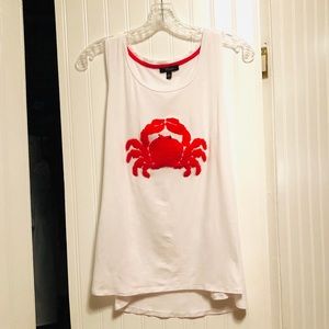 Cupio White & Red Crab Tank Top - Size M